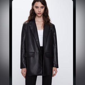 Zara Faux Leather Blazer